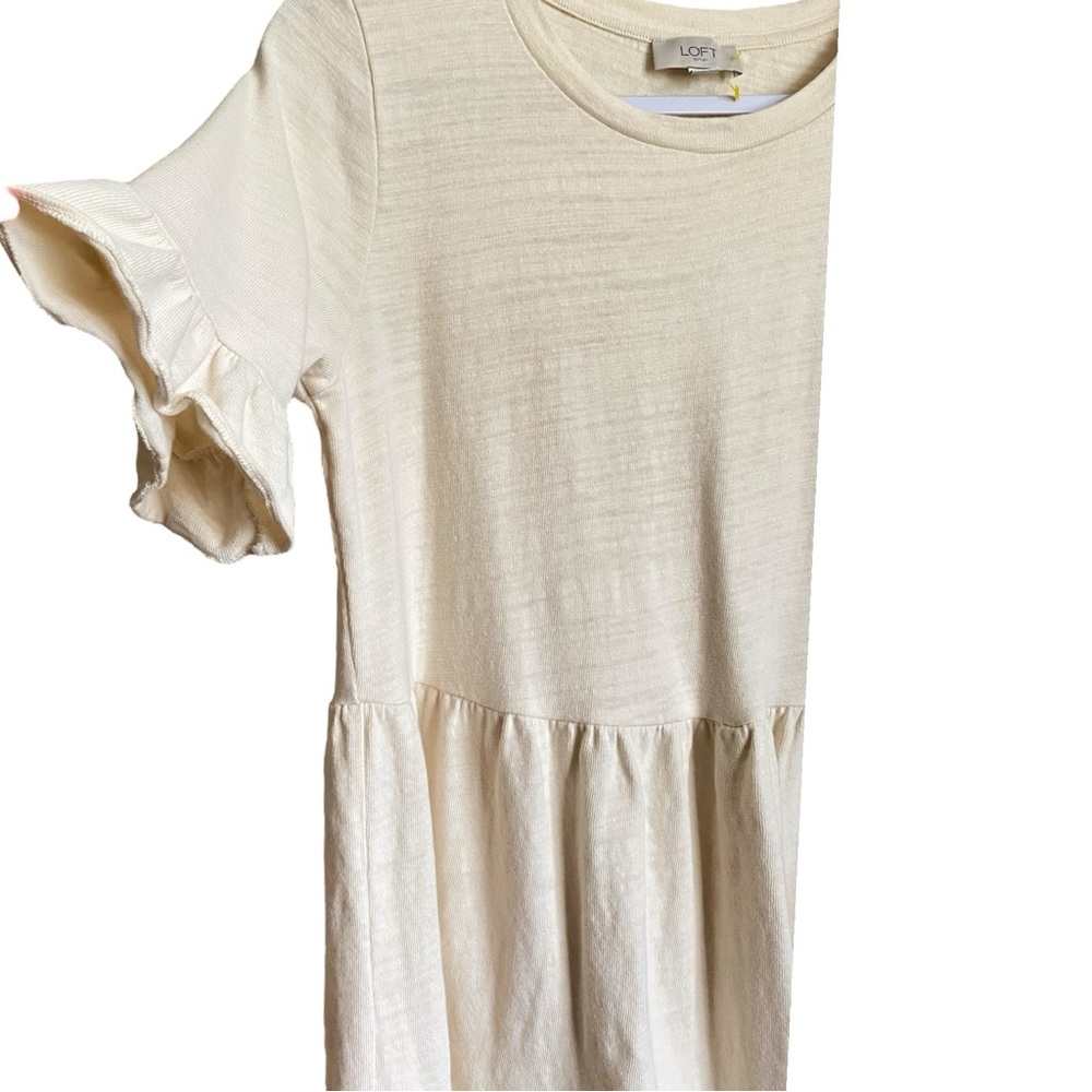 LOFT Cream Ruffle-Sleeve Mini Dress - Picture 5 of 9
